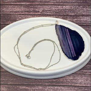 Purple Agate Slice Necklace
